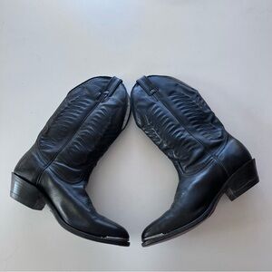 🤠Boulet Men’s Black Leather Western Cowboy Boots~Made In Canada Size 9 E (Wide)